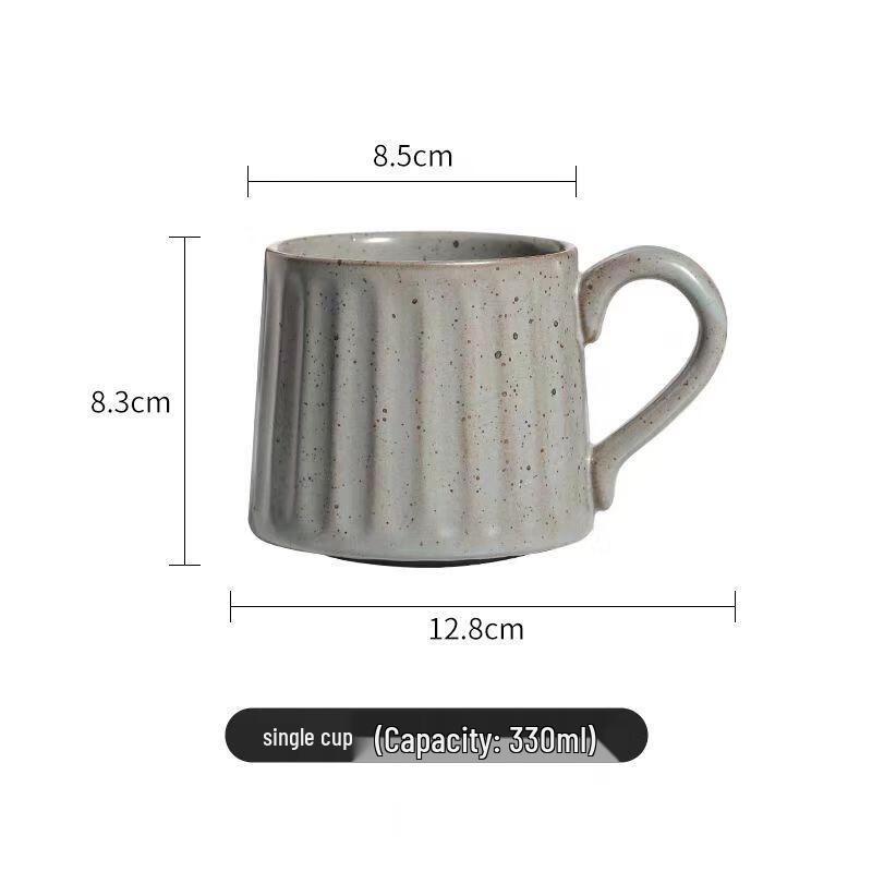 HANDUNYOU Retro 330ml Grey-Blue Glass Coffee Mug