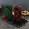Flowers Embossing Genuine Leather Handbags Vintage Design Wallets for Men Women Zipper Coin Purse Phone Bags