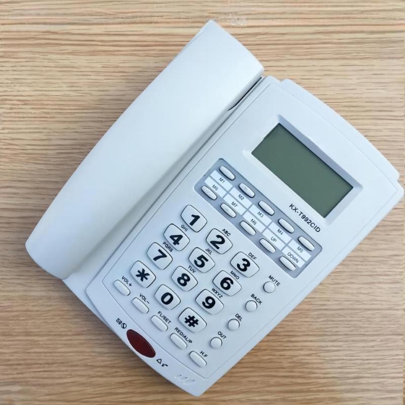 KX-992CID English Telephone With Caller Display Home Office BatteryFree Big Buttons Telephone Simple Landline Phone