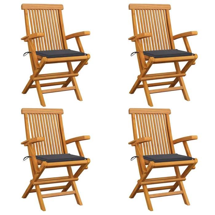 VidaXL Lot de 4 Chaises de Jardin avec Coussins, Sièges de Terrasse, Chaises de Salle à Manger, Meubles de Patio Extérieur, 3065617