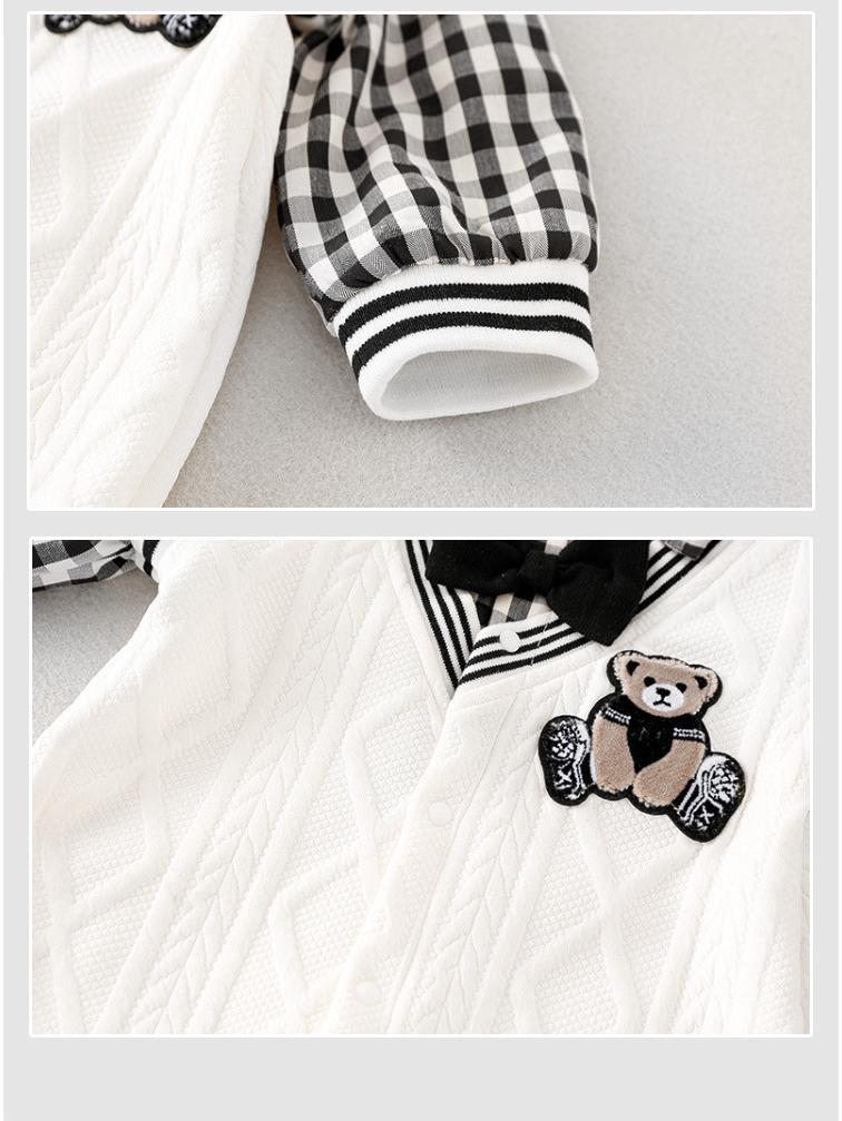 Newborn Baby Boy Gift Box: Off-White & Grey Striped Outfit - High-End Spring Festival Full Moon Collection