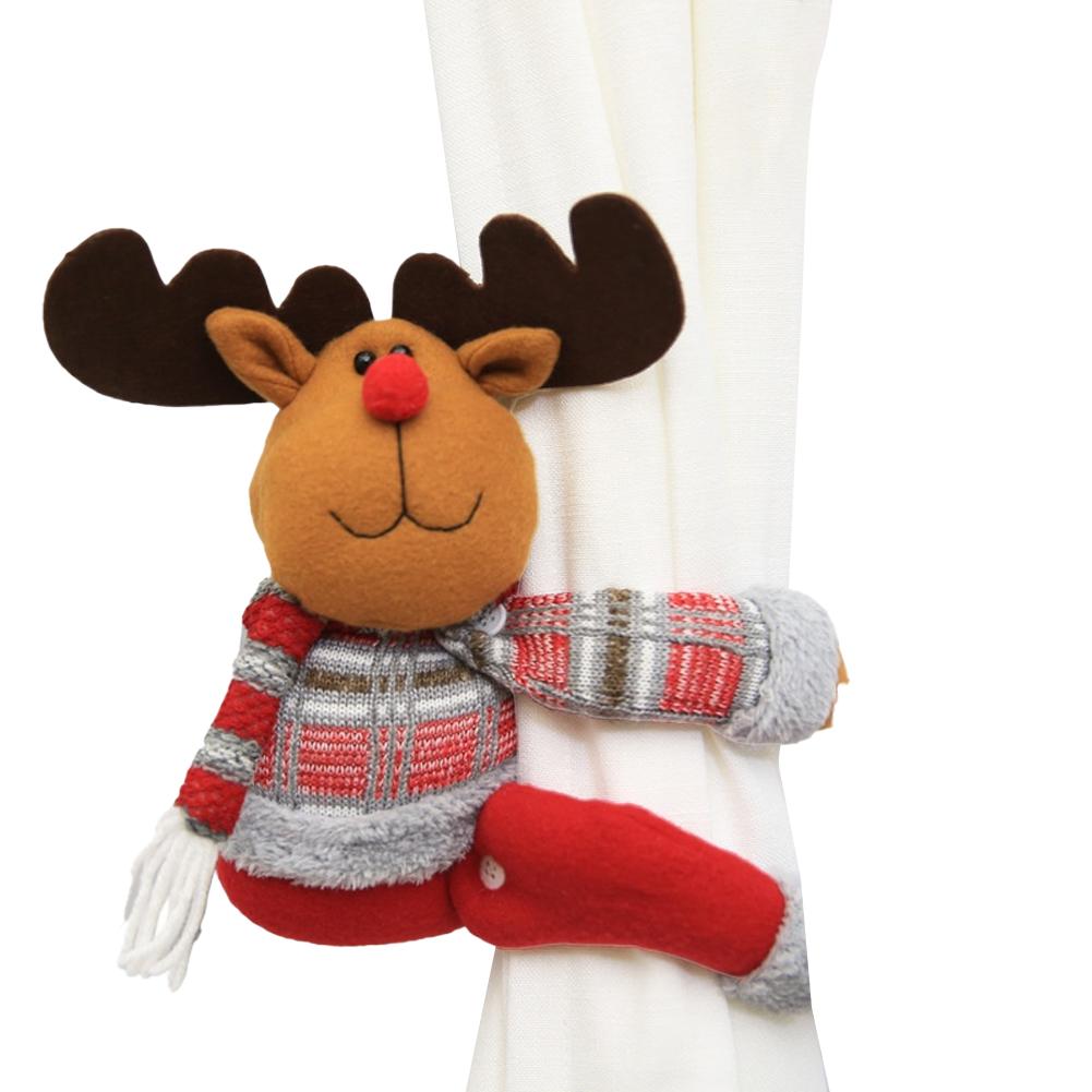 1pc New Year Christmas Cartoon Curtain Clips Holiday Decor Doll Hooks for Window Display Curtain Decorative Accessories