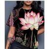 Summer Women's Fashionable Comfortable Round Neck Short Sleeved T-shirt Colorful Animals 3d Printing Casual Loose Breathable Soft Plus Size T-shirt