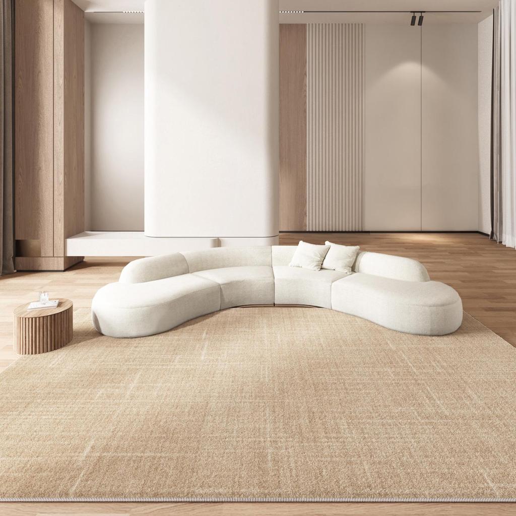2024 Cream Long Hair Minimalist Carpet for Living Room or Bedroom
