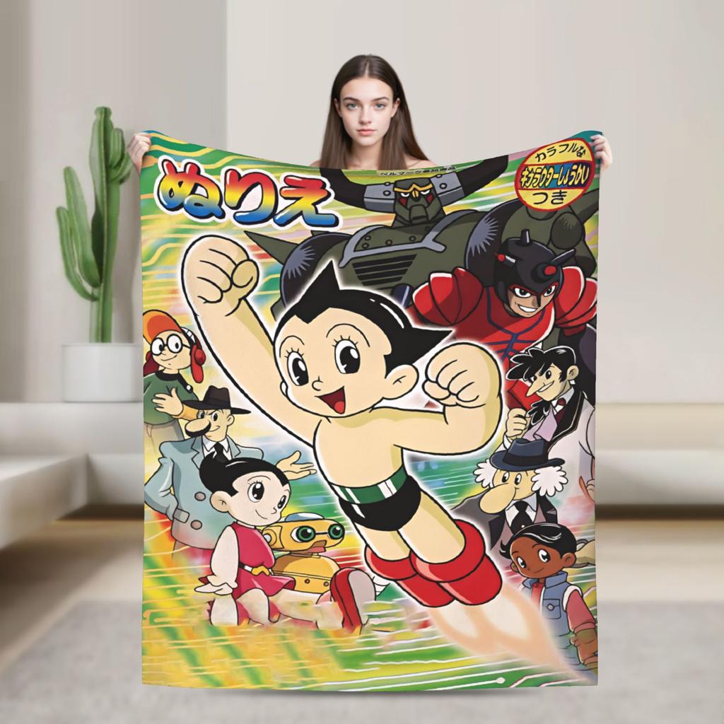 Warm Soft Blanket Picnic Astro Cartoon Boy Bedding Throws Flannel Bedspread For Home Decor Pattern Sofa Bed Cover