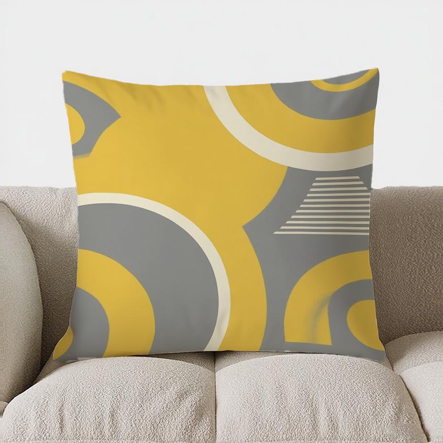 Home Decor Modern Yellow And Gray Striped Pillow Cover Pattern Cushion Cover Suitable For Sofa Bedroom Car Pillow Cover