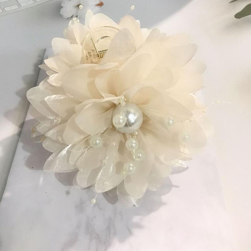 Able Peony Flower Starry Star Bead Hair Clip Women Ponytail Shark Hair Clip Temperament Girl Headwear Accessories