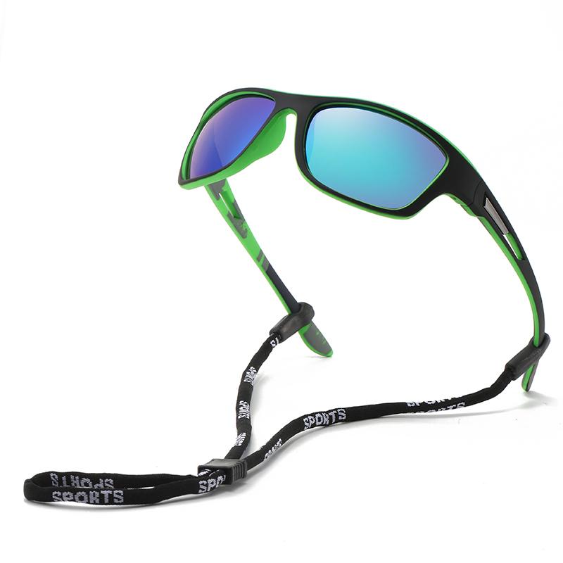 

Поляризованные солнцезащитные очки для рыбалки, мужские солнцезащитные очки для вождения, классические солнцезащитные очки для походов и рыбалки с противоскользящей веревкой зелёный
