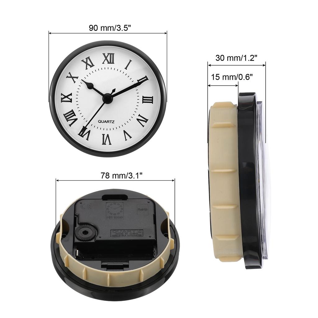 Uxcell Quartz Clock Insert Round Quartz Movement Miniature Clock Fit 78mm/61mmDiameter Hole for Replacement Home 1/2 Pcs