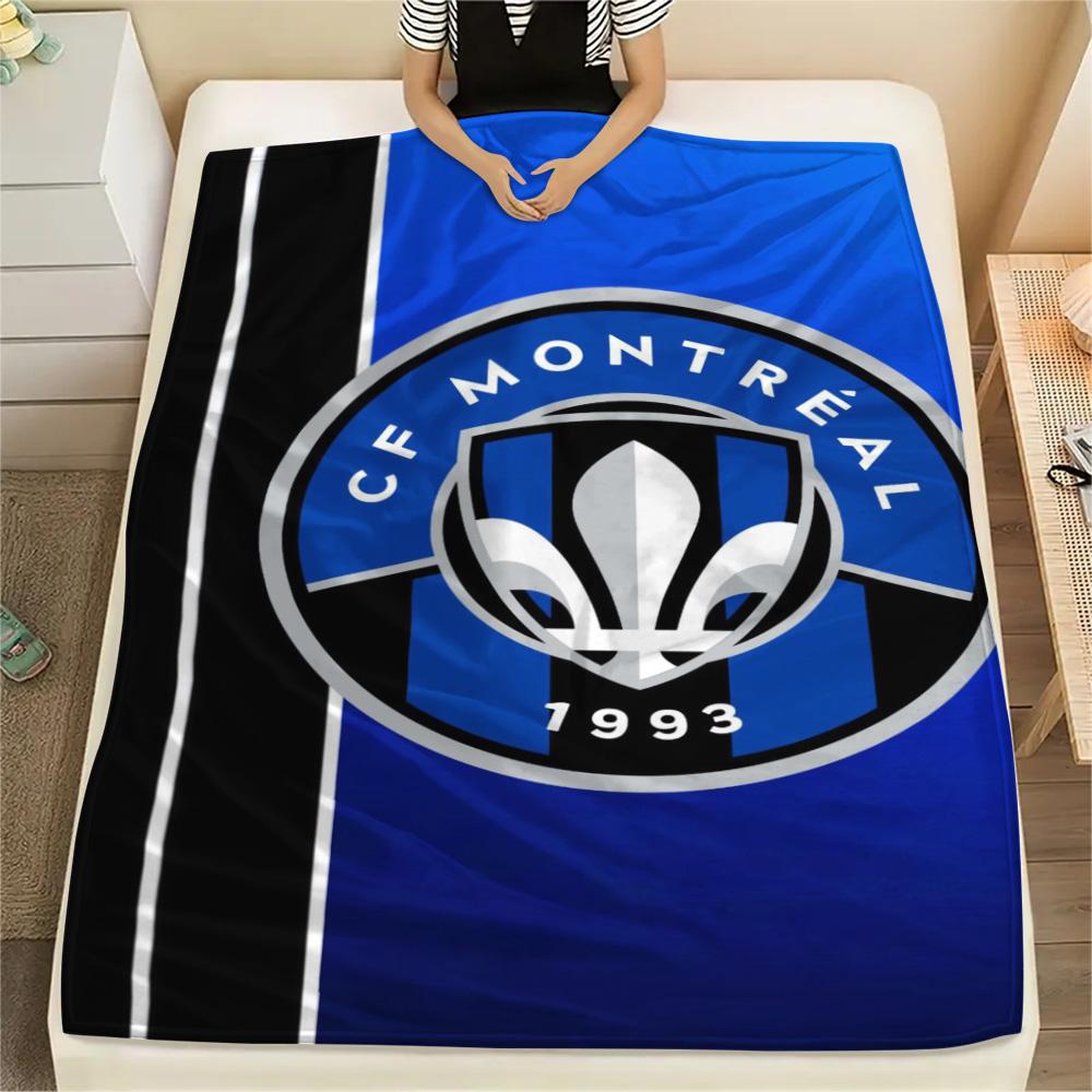 1Pc CF Montreal Print Flannel Blanket High Quality Warm Comfortable Cover for All Seasons Perfect for Gifts Home Decor