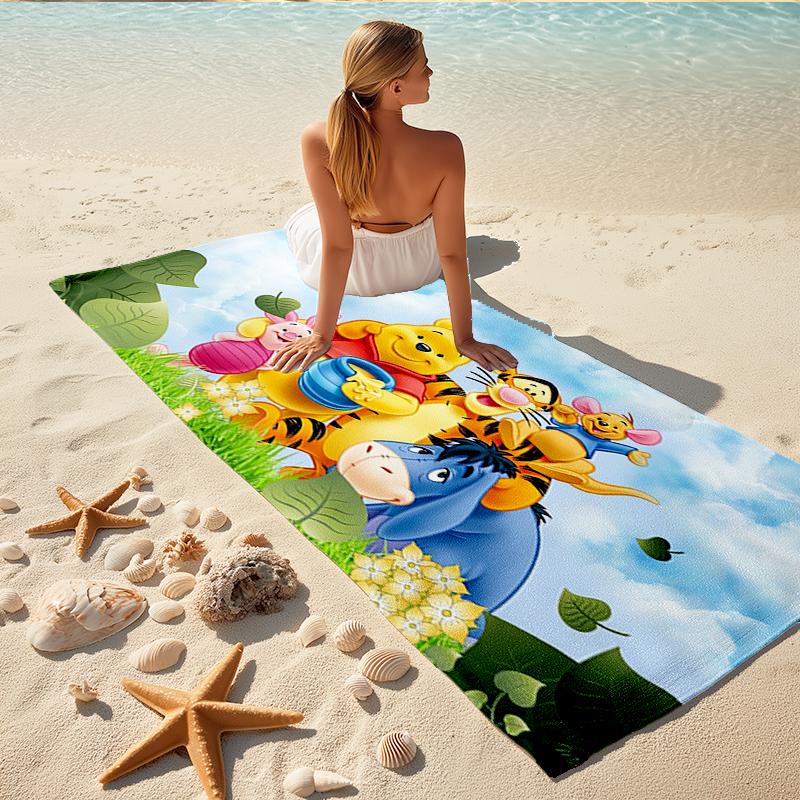 1Pc Winnie Pooh Friends Beach Towel, Quick Dry, Multi-Use for Beach Pool Gym Yoga Home Travel, Christmas, Halloween, Xmas Gift M928444
