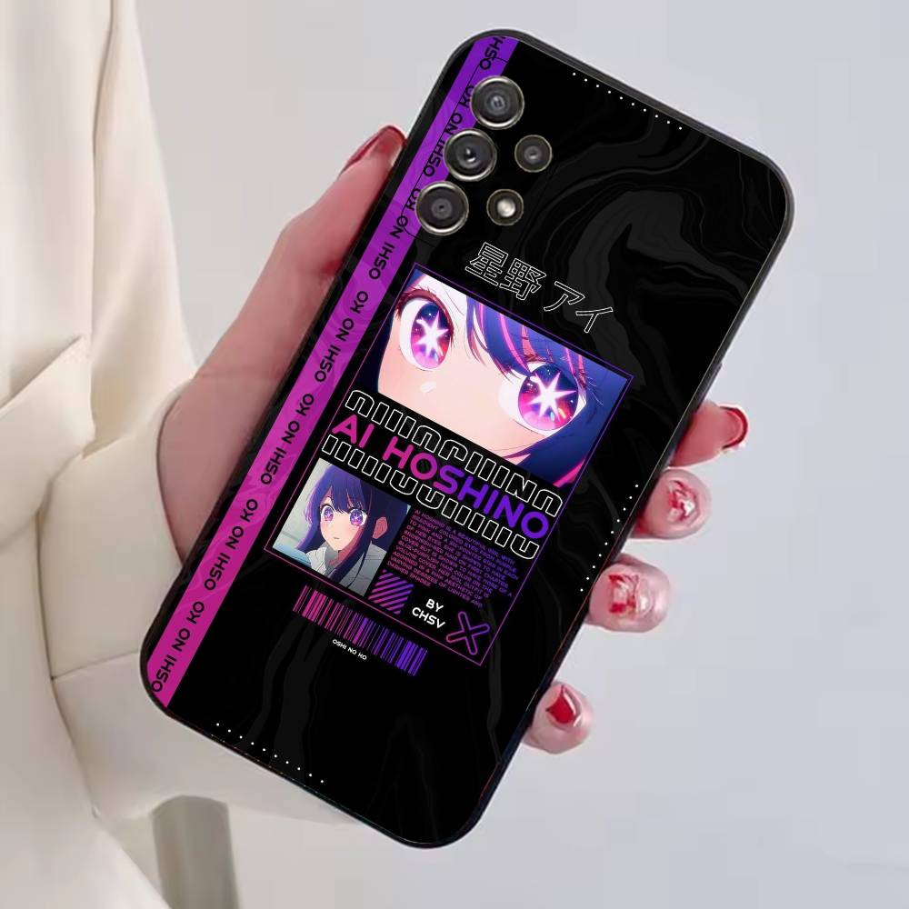O-Oshi No Ko Anime Ai Hoshino Phone Case Black Silicone Soft For Samsung S25,S24,S21,S22,S23,S30,Ultra,S20,Plus,Fe,Lite