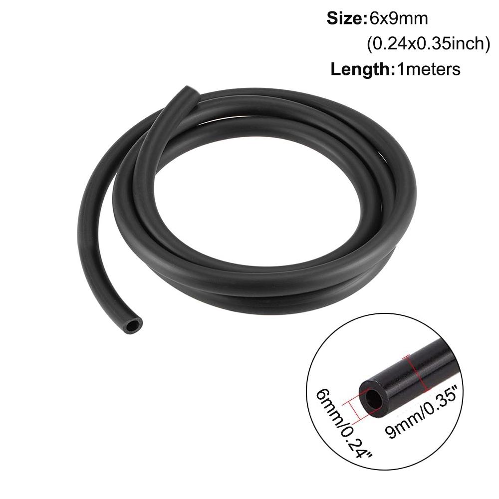 3/1M Black Smooth Nitrile Rubber Hose 3-19mm, Oil Resistant Petrol Diesels Fuel Line for Carburetor, Auto Motorcycle