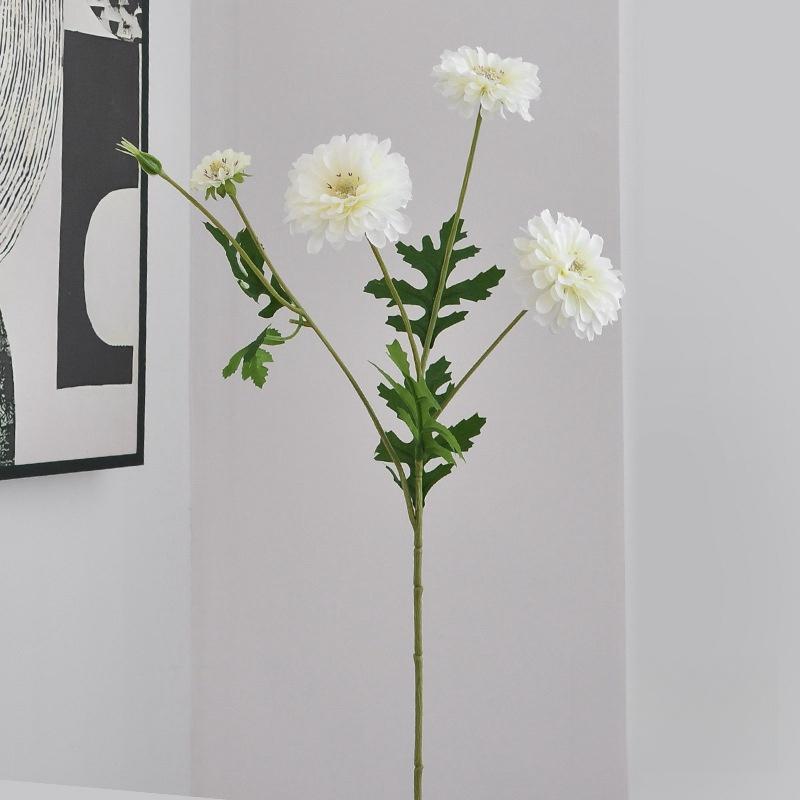 54Cm Long Artificial Flower Hundred Day Chrysanthemum Indoor Home Photography Decoration Floral Art Wedding Celebration