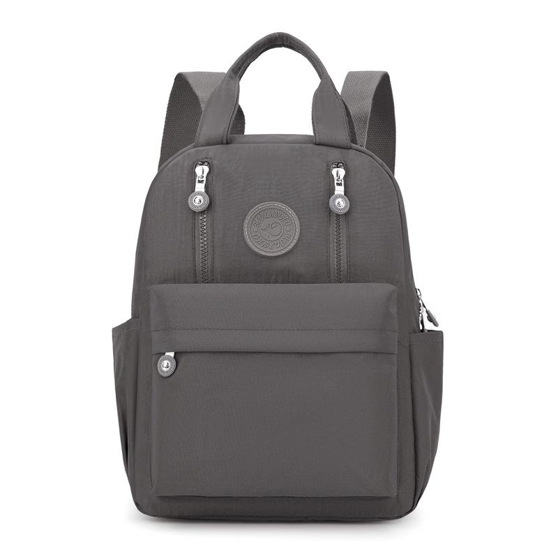 Solid Color Women's Backpack Large Capacity Nylon Backpack