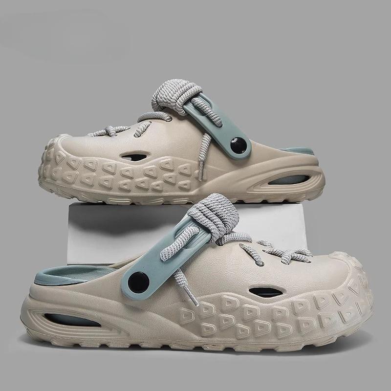 Fashion Slip-resistant House Slides Walk Around Home Male Slipper Indoor Men's Shoe Hole Clappers 2024 Casual Summer Sale Fashion Trend