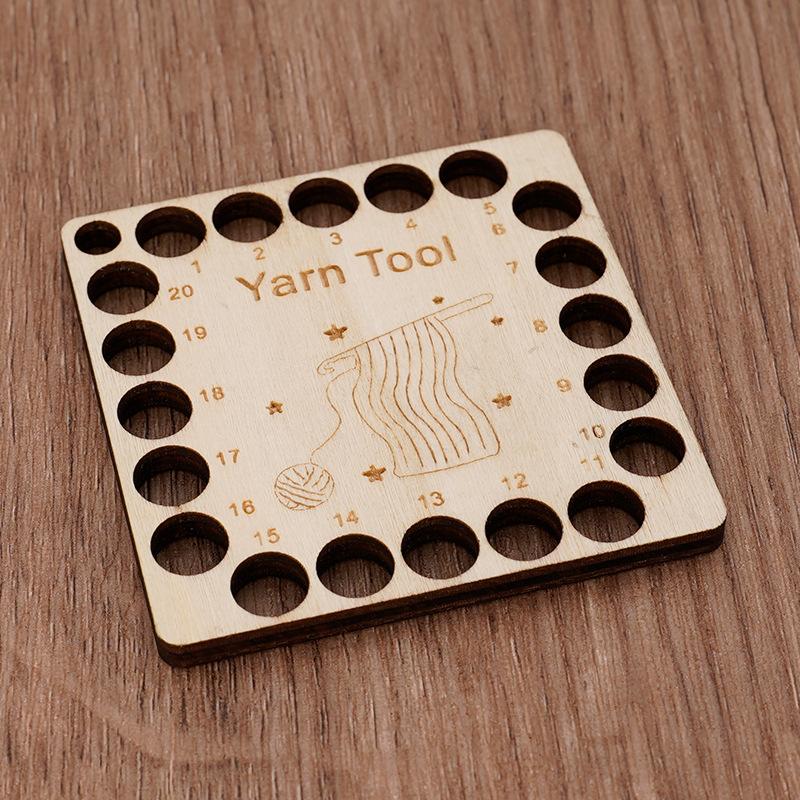 Pengukur Jarum Rajut Kayu Pengukur Jarum Jahit Persegi Alat Rajut dan Jahit