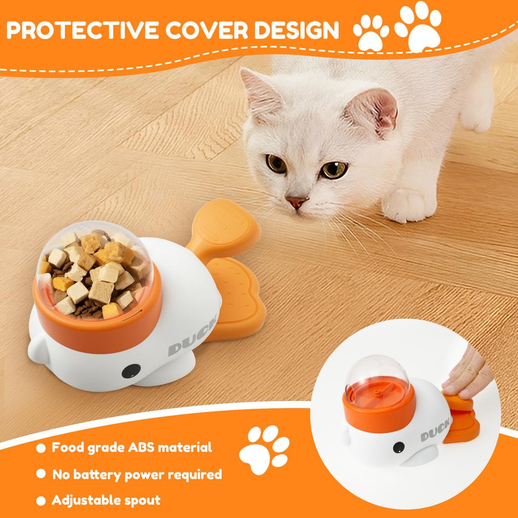 Pet Feeder Interactive Pet Food Treat Dispenser Cartoon Duck Design Dogs and Cats Feeder Toy Anti Choking Bowl Pet Supplies