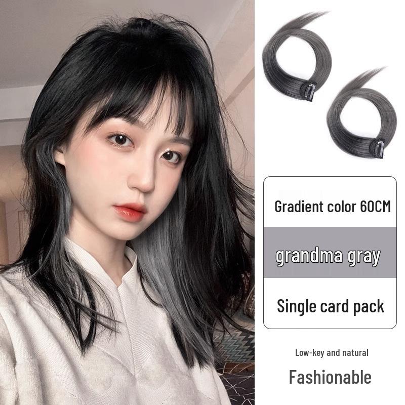 Seamless Gradient Clip-in Ear Dye Hair Extensions for Women