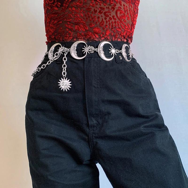 Punk Waist Chain Gothic Lady Gold Moon 