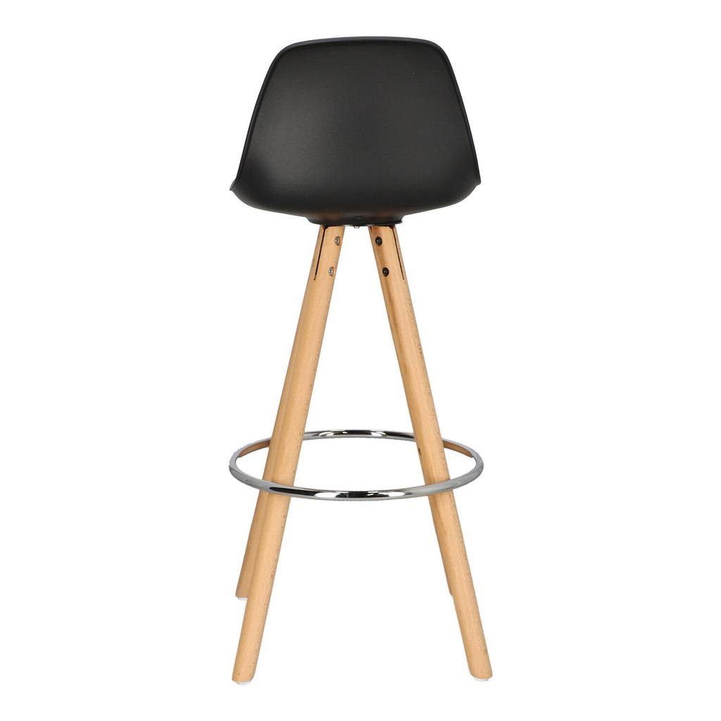 Bar Stool Nord Black Eco-leather Wood