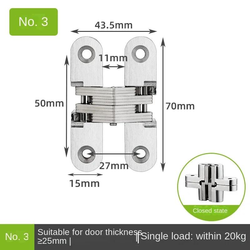 Hidden Gate Hinge Stainless Steel Invisible Hinges Concealed Barrel Wooden Box 180 Degree Folding Heavy Duty Built-in Door Hinge