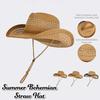 New Fashion High Quality Retro Sunscreen Straw Hat Hollow Out Wide Brim Western Cowboy Hat Beach Hats Unisex