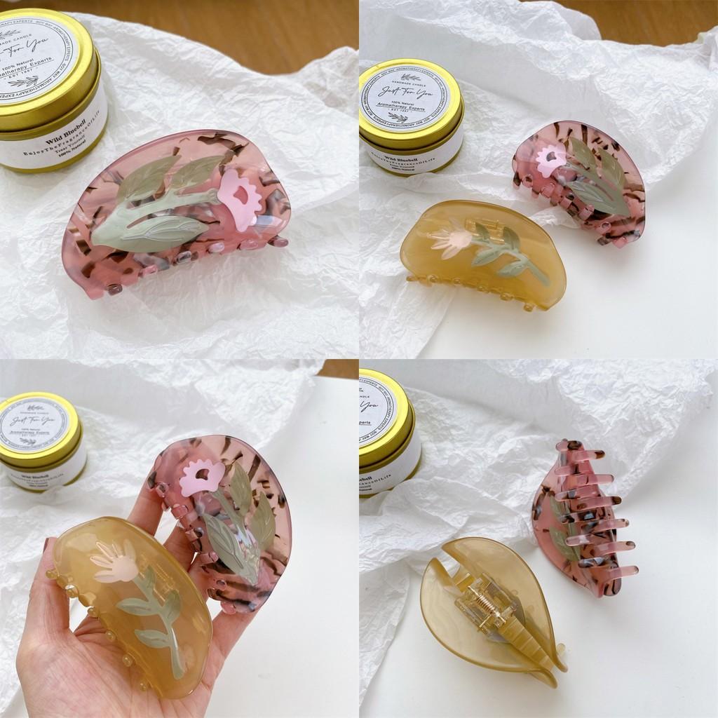 Elegant Floral Acetate Hair Claw Clip For Women Beautiful Spring Style Accessory