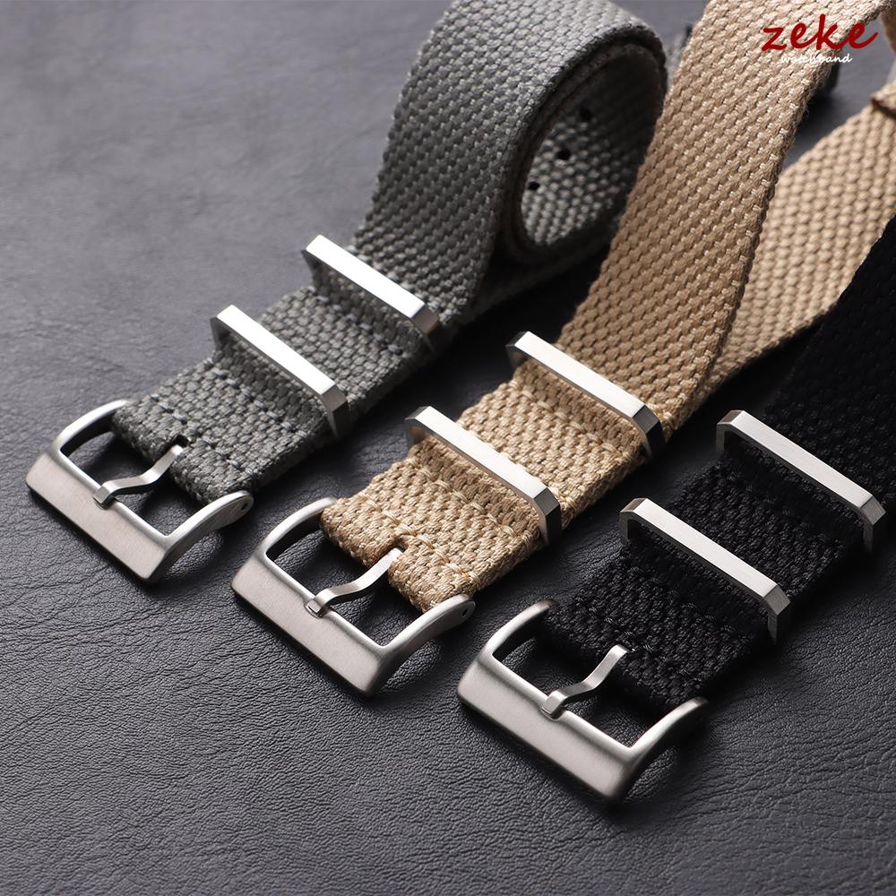 20mm 22mm Geripptes Nylon-Uhrenarmband Bequeme Armbänder Schlaufe Militärisch Waschbares Armband für Herren Uhrenarmbänder Uhrenzubehör