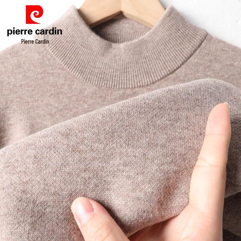 Pierre Cardin Men's Heavyweight 100% Wool Mock Neck Sweater