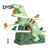 Elektrisches Dinosaurier-Bahn-Rutschenspielzeug mit leichter Musik, Cartoon-Dinosaurier, automatische Treppensteig-Achterbahn, Rutschbahn-Spielzeug, Geschenk für Kleinkinder, Jungen und Mädchen