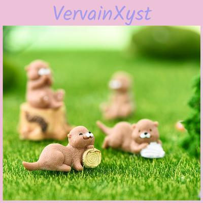 Charming Resin Otter Keychain Fun Diy Cartoon Miniature Gift Decoration Item