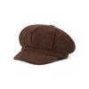 Korean Version Solid Color Corduroy Female Painter's Hat British Retro Octagonal Hat Gorras Para Mujer