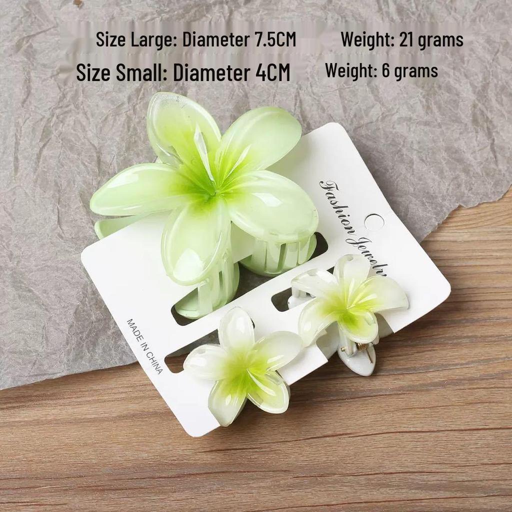 Plumeria Claw Clip: European & American Stylish Hair Accessory for Updos