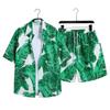 Hawaiian Floral Beach Resort Unisex Two-Piece Set: Loose Short Sleeve Shirt & Shorts