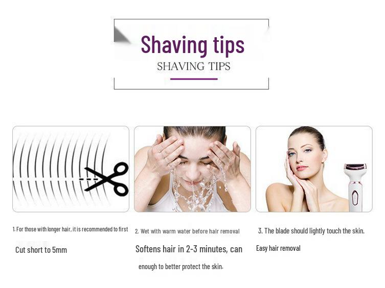 Women's 4-in-1 Painless Electric Shaver with USB Charging