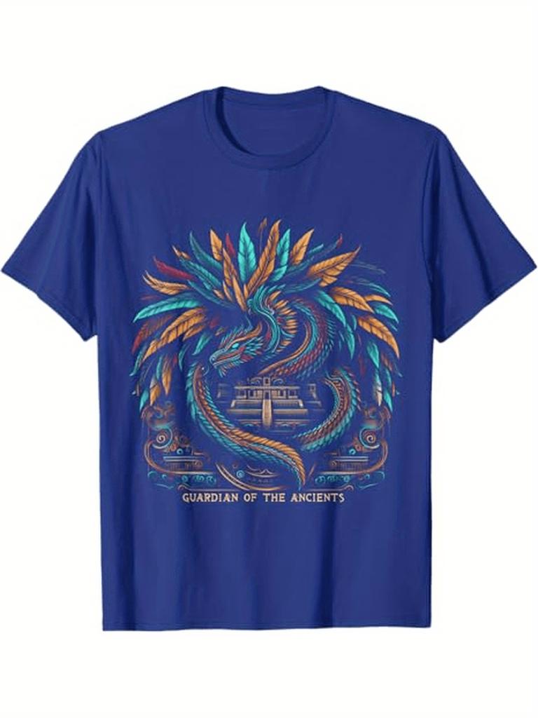 Aztec God Quetzalcoatl Feathered Serpent Aztecs Snake God TShirt 100 Cotton ONeck Short Sleeve Summer Casual Mens Tshirt