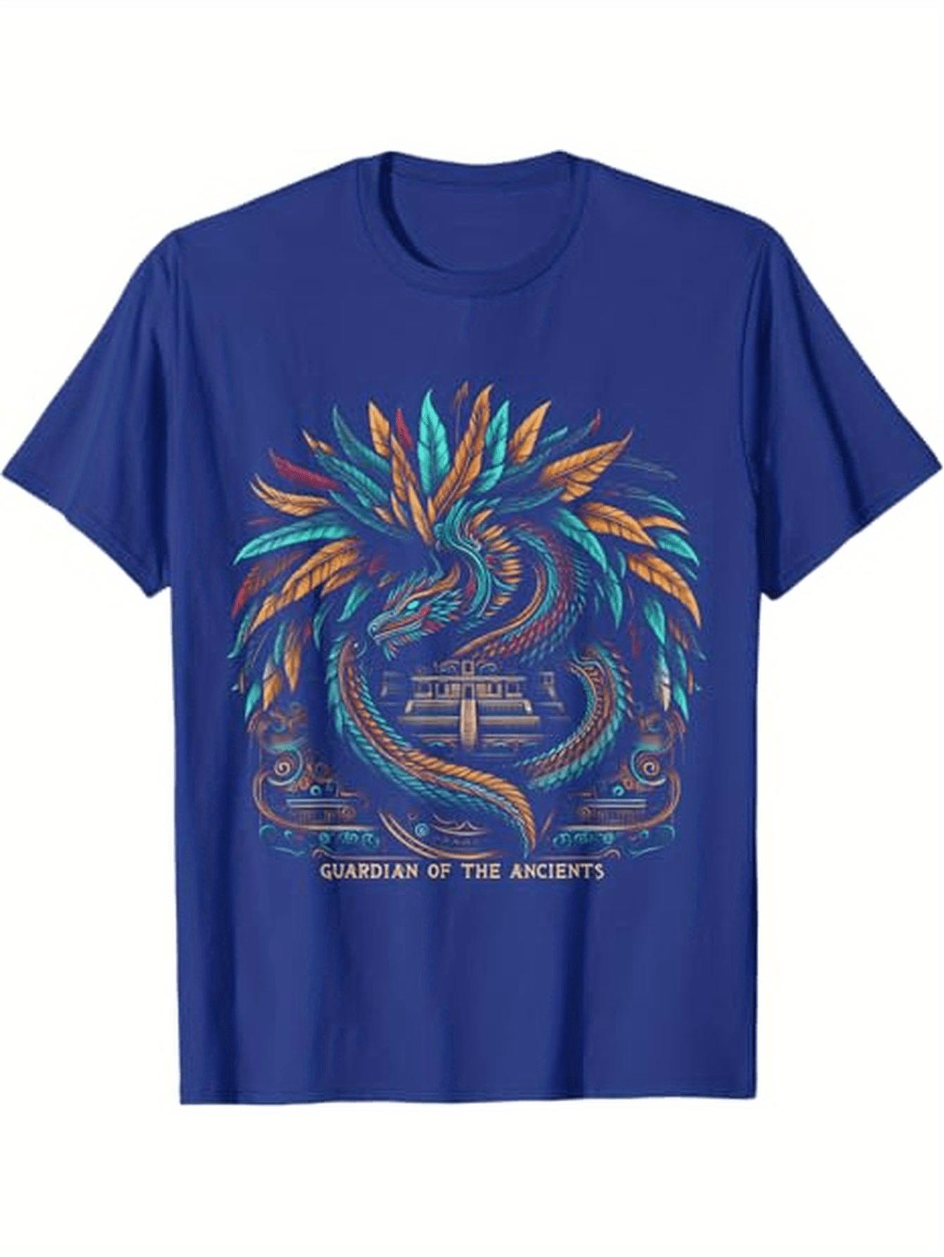 Aztec God Quetzalcoatl Feathered Serpent Aztecs Snake God TShirt 100 Cotton ONeck Short Sleeve Summer Casual Mens Tshirt S