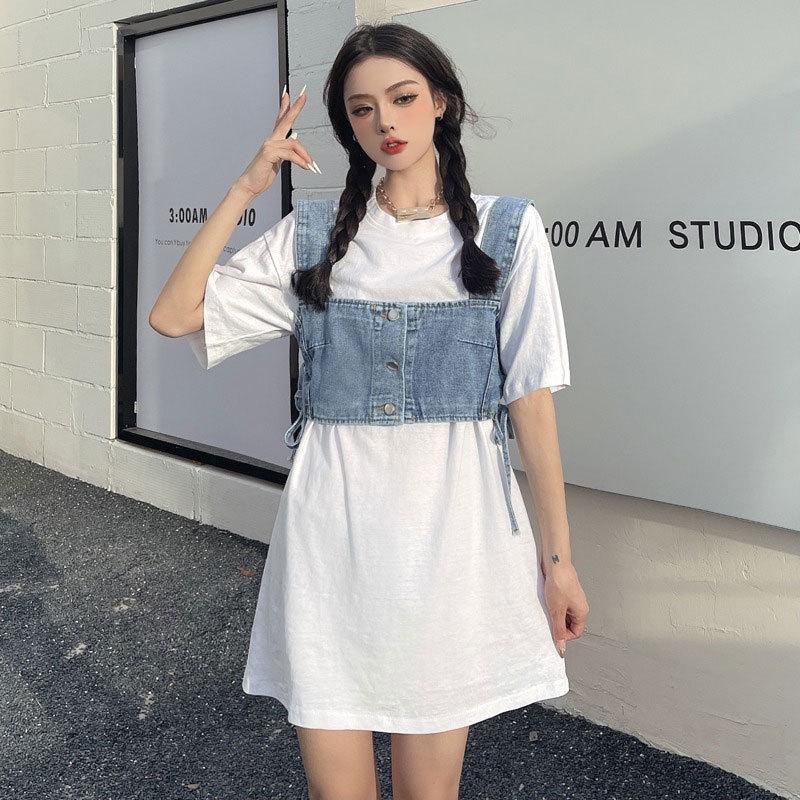 Stylish Elegance Fashion Female Casual Vest Short Denim Small Camisole Female Straps Design Sense Outside Wear Undershirt Stacking Tops Female