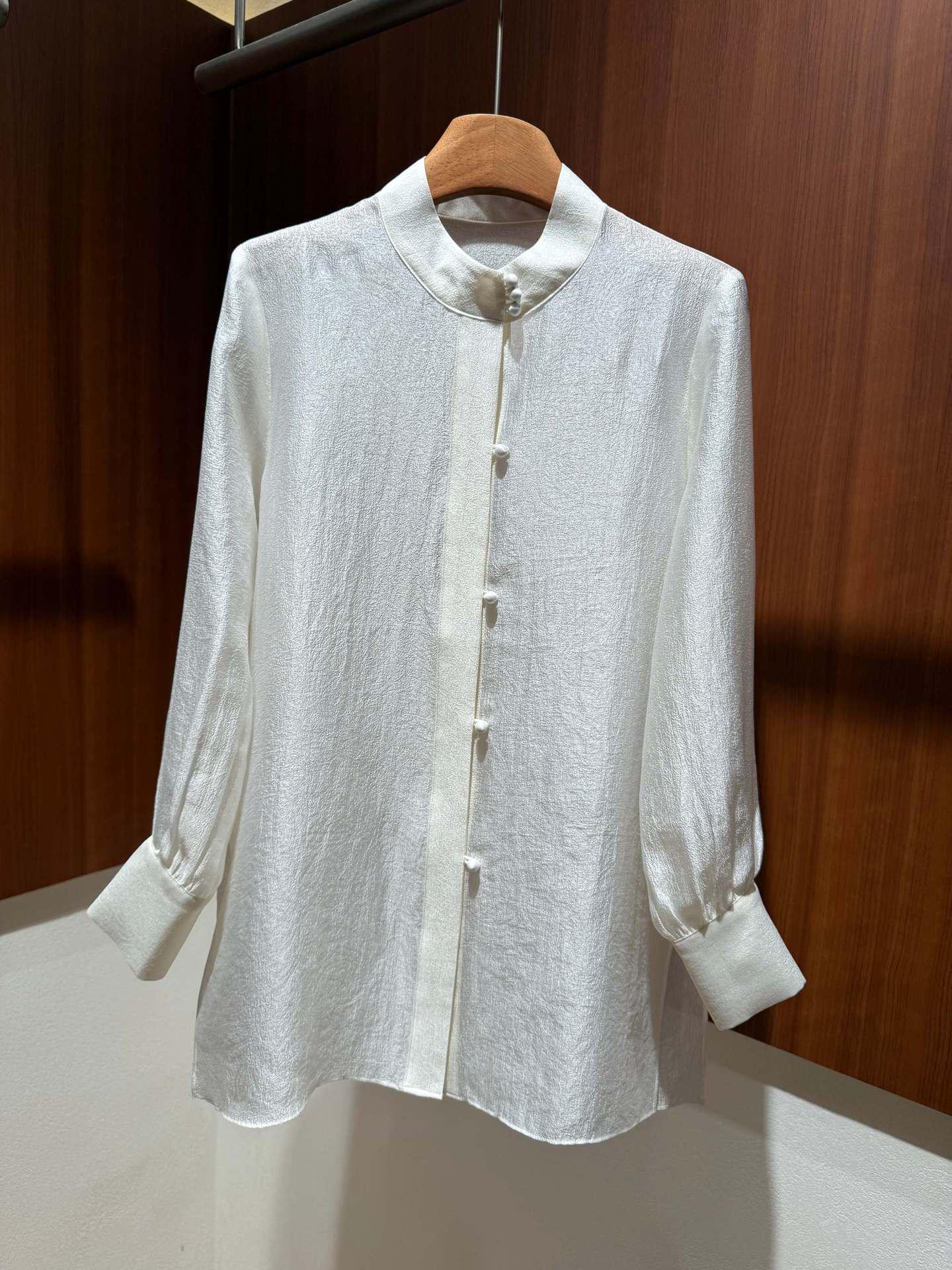 Spring 2026 Chinese Style Silk Cashew Flower Embossed Slimming Shirt - Versatile & Fashionable Extra Large абрикосовый
