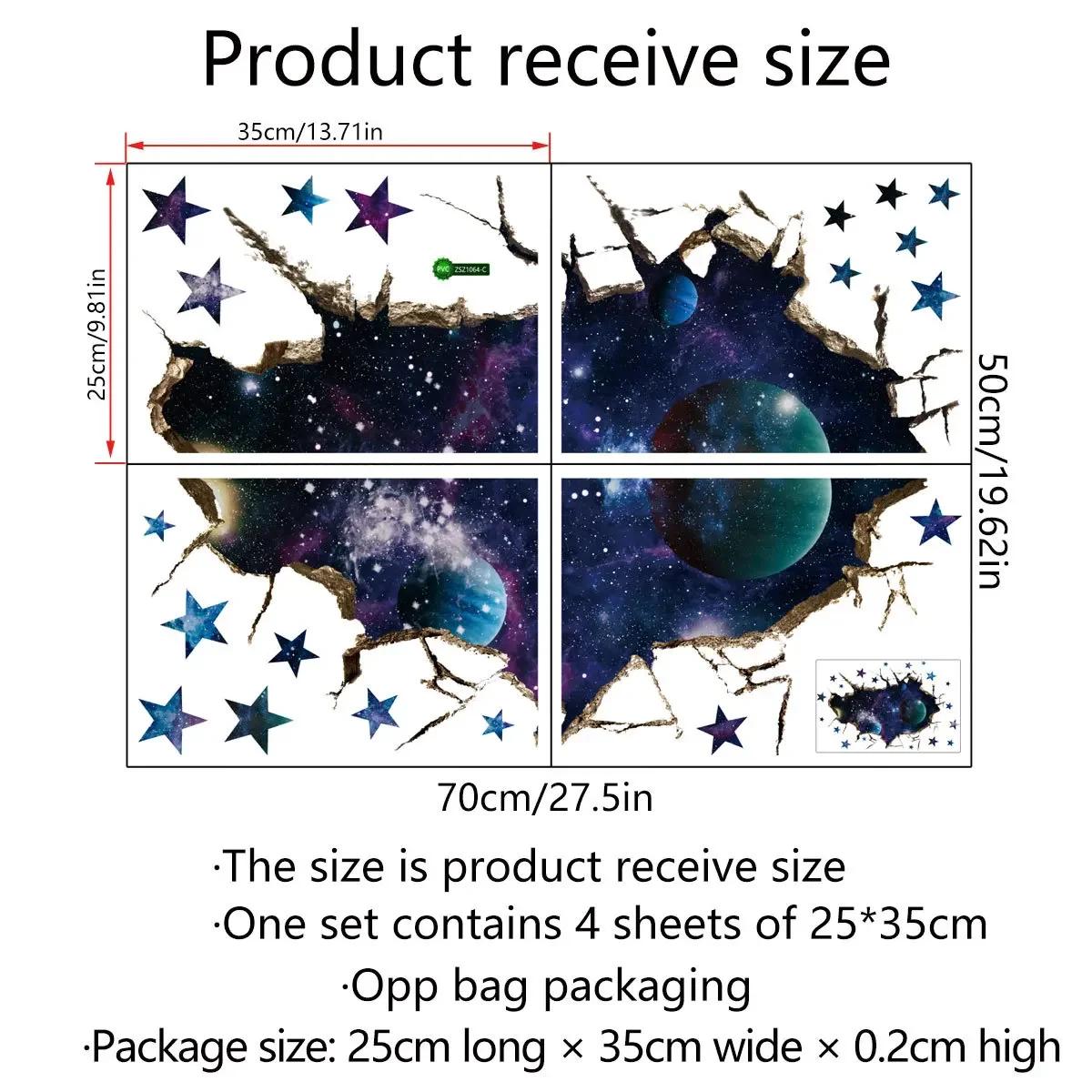 

3D Луна Звездное Небо Наклейки на стену ПВХ Материал Космическая Луна Наклейки на стены Гостиная Детская комната Наклейки на потолок и стену Фреска