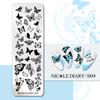 NICOLE DIARY Leaves Flower Nail Art Stamping Plates Drawing Template Geometric Stripe Line 3D Image Stencil Mold Printing Tools