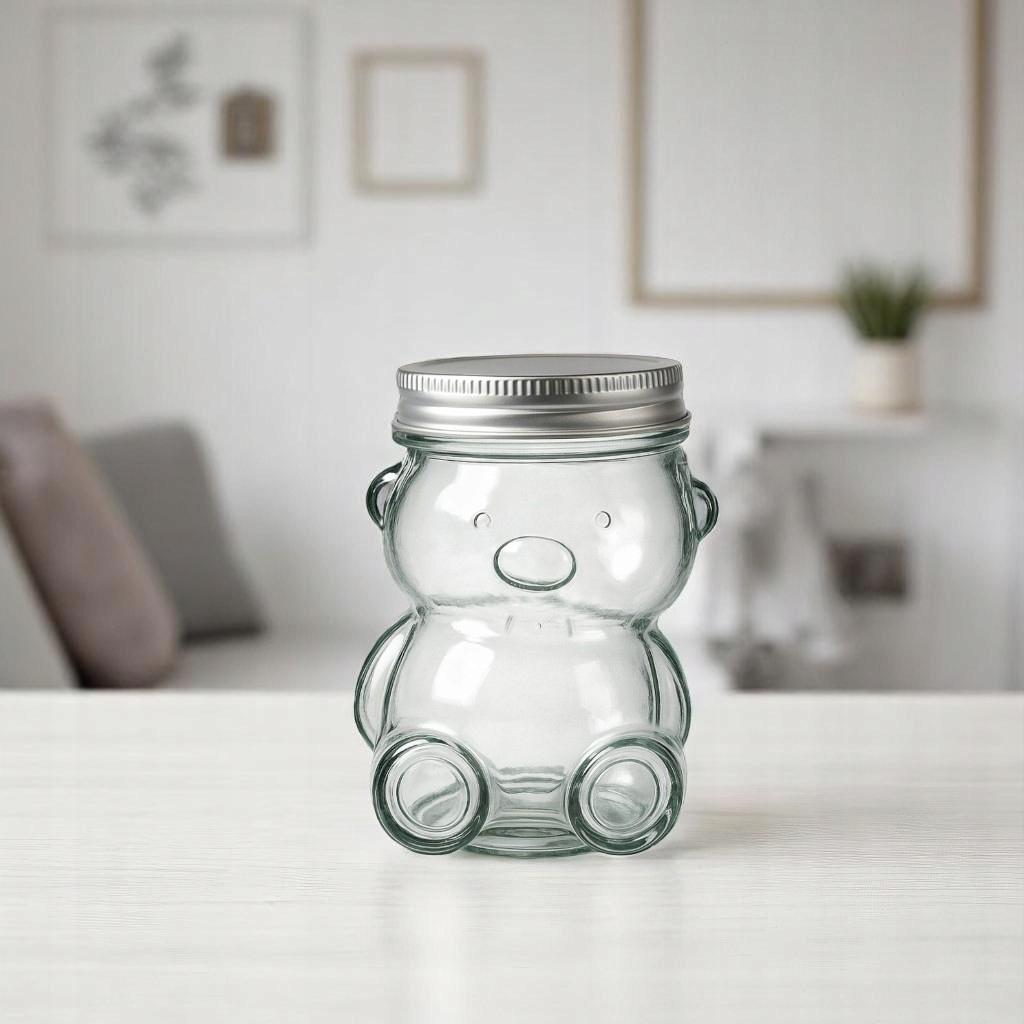 5x 80ml TEDDY TEDDY Glass Jar with Lid for HONEY, Jam, Spices Jar