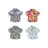 Children's Summer Clothing Children's Short Sleeve Shirt Vacation Style K-style Boys' Shirt Baby Boy Lapel Casual Tops Seaside