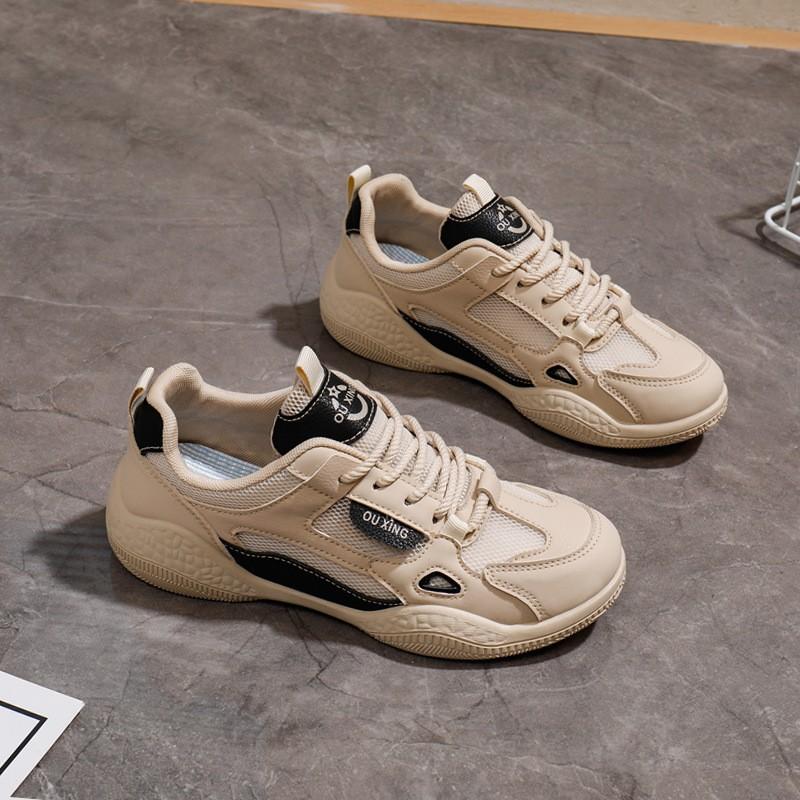 2025 summer new Korean ins breathable little white shoes women's hollow casual board shoes thick-soled versatile muffin shoes foreign style