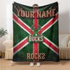 Name Custom Milwaukee Bucks Print Flannel Blanket High Quality Warm Comfortable Cover for All Seasons Perfect for Gifts Home Decor
