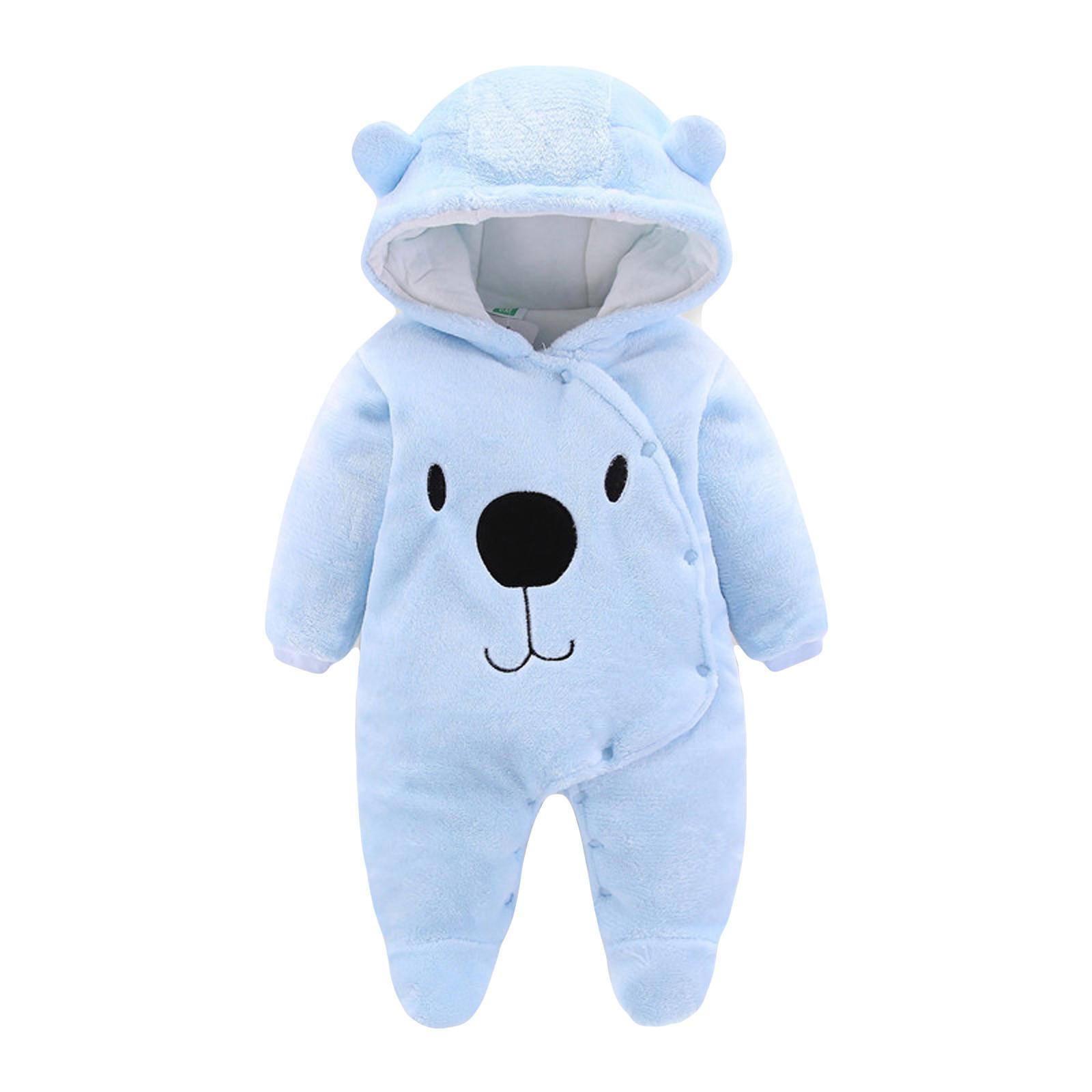 

Бархатный комбинезон с капюшоном с капюшоном для новорожденных девочек и мальчиков, однотонный комбинезон с рисунком медведя, ползунки, одежда 59 синий