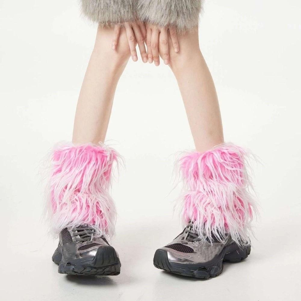 Copripiede Pelliccia Sintetica Scaldamuscoli Harajuku Invernali Coprigambe Moda Scaldamuscoli Pelosi Invernali