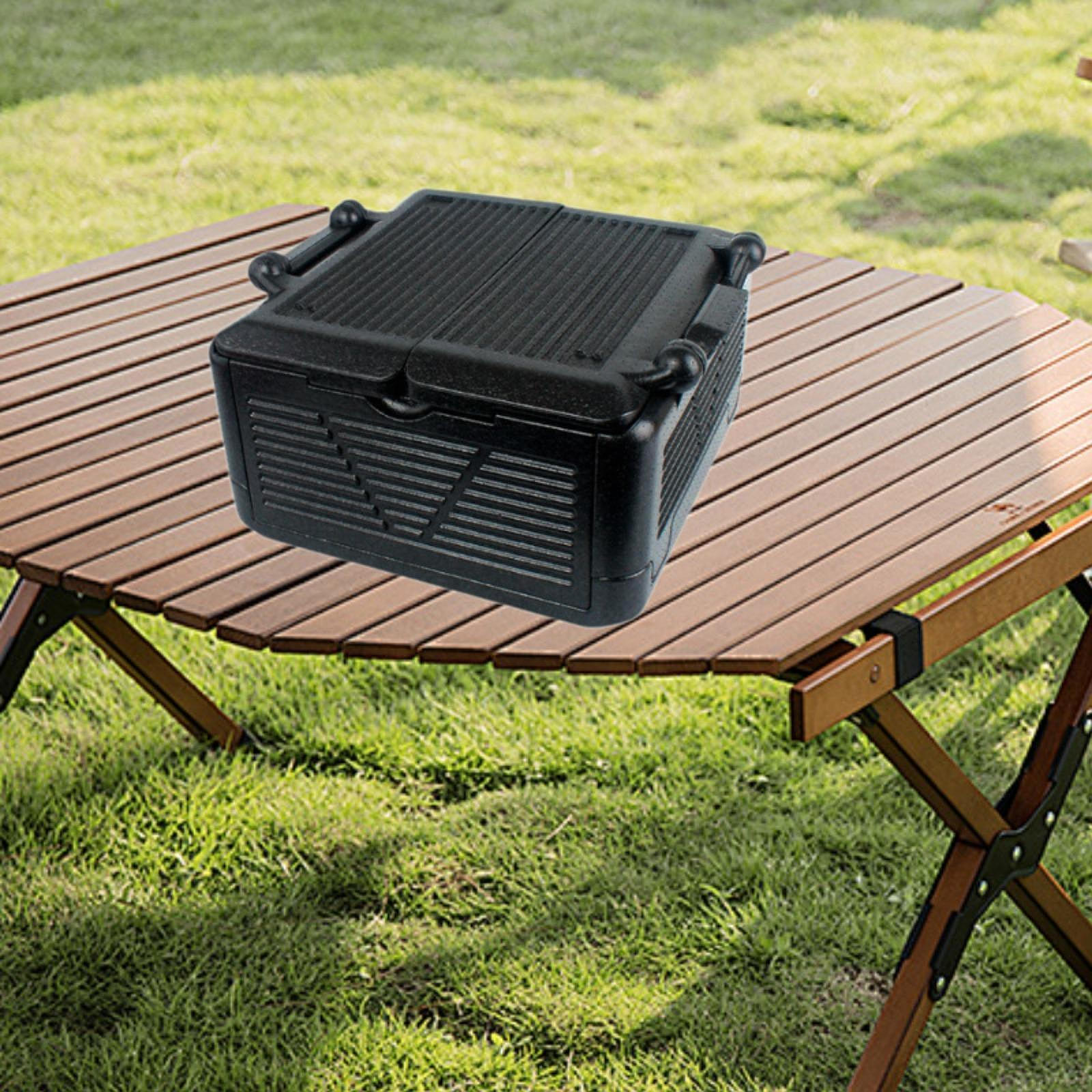 

Складная пенопластовая термоконтейнер для еды с крышкой для пляжа, рыбалки, походов M Black