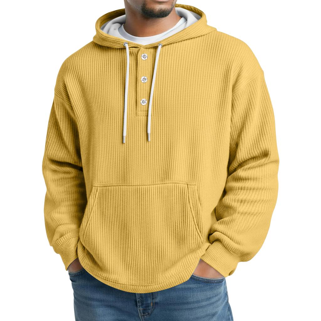 Men's Knit Hooded Sweatshirt Casual Long-Sleeve Sweatshirt